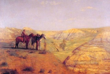 トーマス・イーキンス Painting - 悪い土地のカウボーイ リアリズムの風景 トーマス・イーキンス